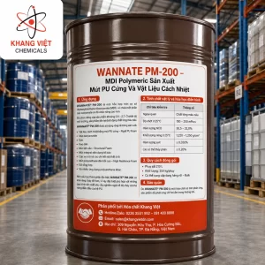 WANNATE® PM-200 là Polymeric MDI của Wanhua Chemical, dùng sản xuất mút PU cứng, foam cách nhiệt, keo, sơn và foam kết cấu. Quy cách 250 kg/phuy.