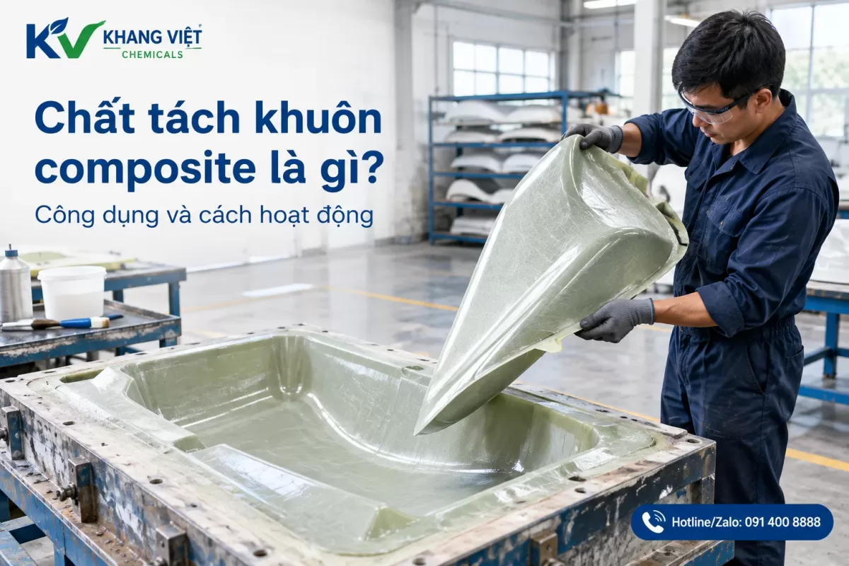 Chất tách khuôn composite hỗ trợ tháo sản phẩm khỏi khuôn trong xưởng sản xuất